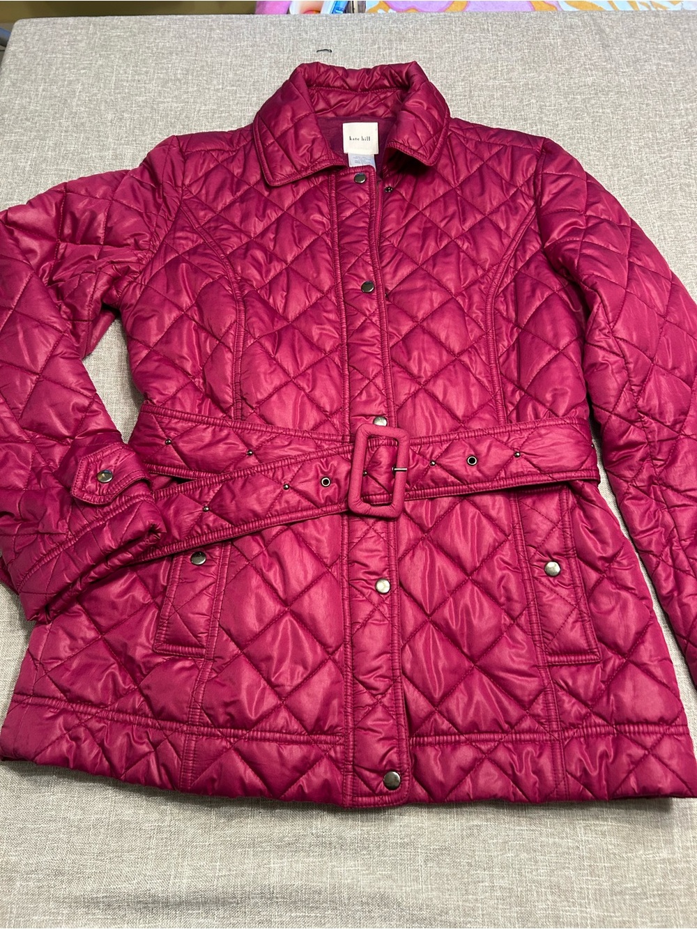 Quilted Belted Jacket - Raspberry